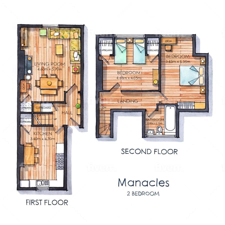 Manacles - Spacious Flat Near Beach With Sea Views & Parking Falmouth Kültér fotó